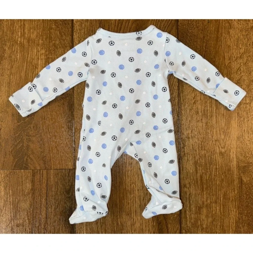Carters Preemie Baby Boy Sleeper Sports Baseball Football‎ Outfit Zipper Doll